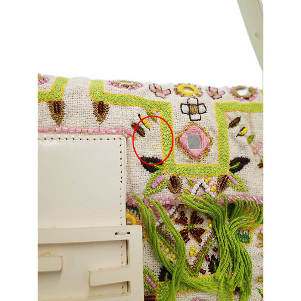 FENDI Fringe Beaded Bucket Bag Semi Shoulder - Picture 7 of 9